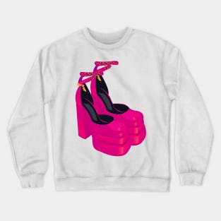 Pink square toe heels Crewneck Sweatshirt